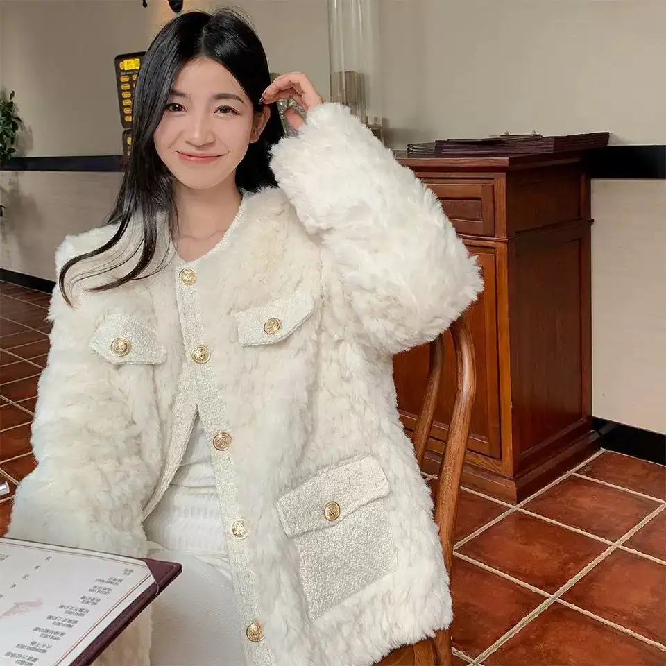 샤넬풍 플리스 기모 아우터 상세 이미지 2