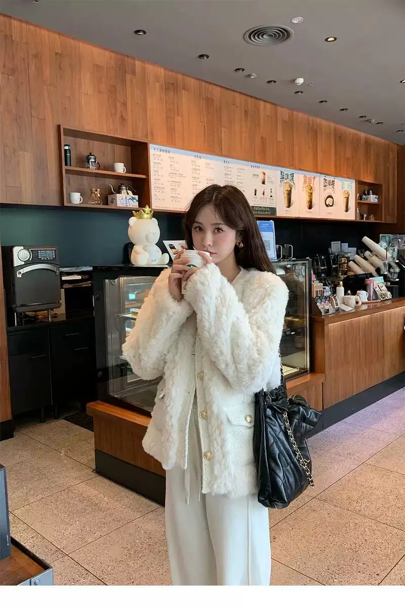 샤넬풍 플리스 기모 아우터 상세 이미지 3