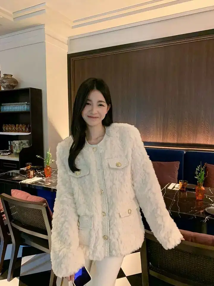 샤넬풍 플리스 기모 아우터 상세 이미지 5