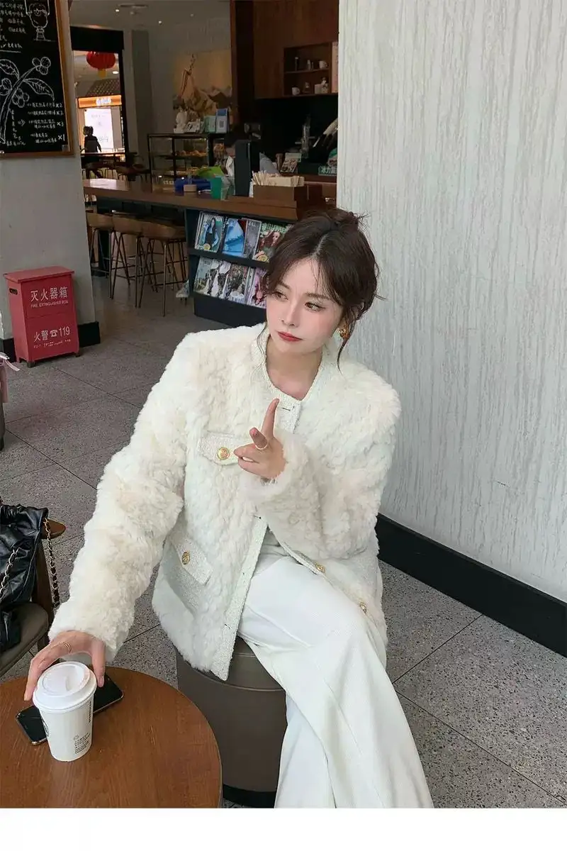 샤넬풍 플리스 기모 아우터 상세 이미지 6
