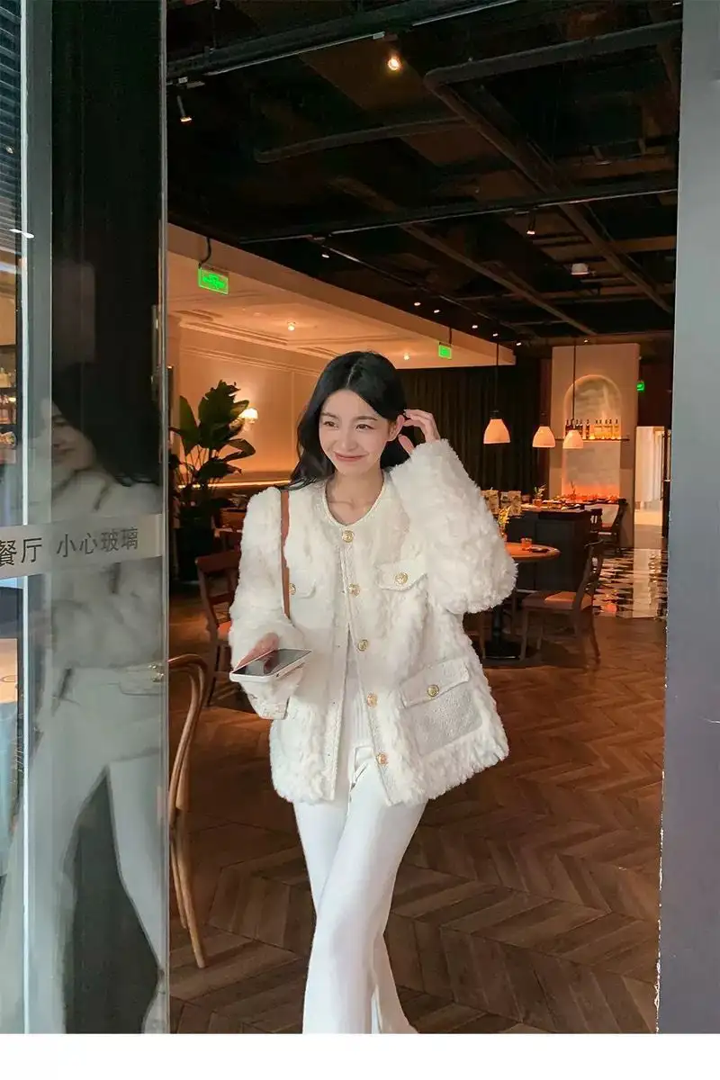 샤넬풍 플리스 기모 아우터 상세 이미지 7