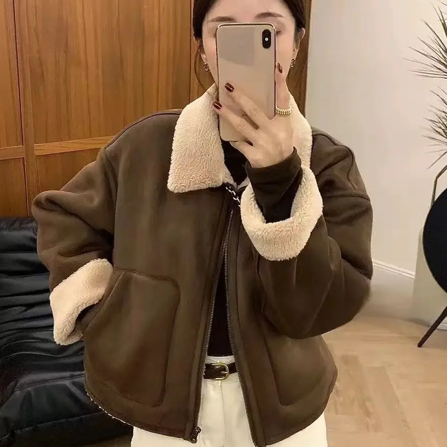 폴드 칼라 플리스 자켓 상세 이미지 1