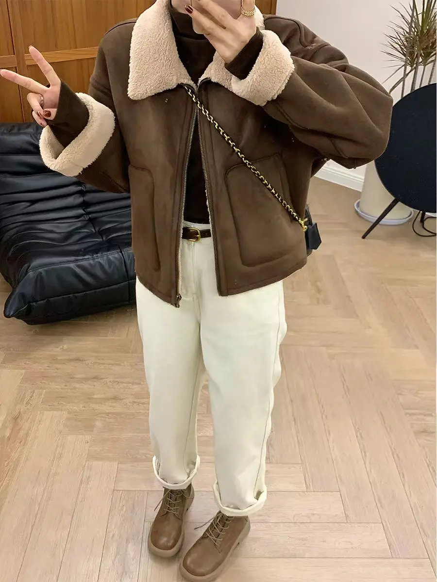 폴드 칼라 플리스 자켓 상세 이미지 2