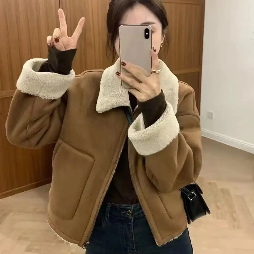 폴드 칼라 플리스 자켓 상세 이미지 5