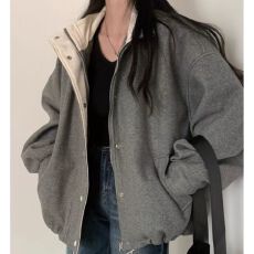 批发高级感上衣女chic冬季2024新款法式复古<b class='q'>翻领</b>宽松毛呢外套大衣