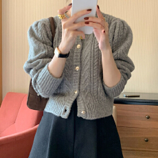 批发韩国chic 软糯<b class='q'>甜美</b>复古麻花气质小女生外套毛衣