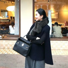 批发重磅高克重！立体坑条纹立领斗篷针织大毛衣外套