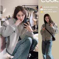 批发【华棉复合牛奶丝】美式学院感短款棒球服女加绒韩版外套<b class='q'>夹克</b>