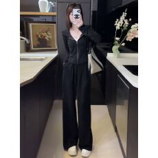 批发大码春秋季时尚洋气高级感显瘦两件套女连帽卫衣休闲运动套装胖mm