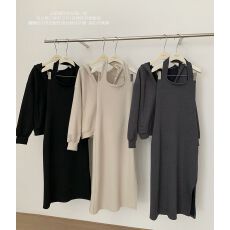 批发秋季新款洋气减龄显瘦套装女大码卫衣遮肉两件套连衣裙子胖MM女装