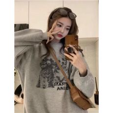 批发官图 华棉复合 薄款/加绒 2025年秋冬圆领<b class='q'>卫衣</b>女印花百搭上衣