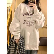 批发官图 华棉复合 薄款/加绒 2025年秋冬圆领<b class='q'>卫衣</b>女印花百搭上衣