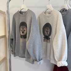 官图 华棉复合 薄款/加绒 2025年秋冬圆领卫衣女印花百搭上衣