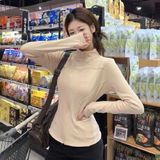 批发美式复古长袖外套女秋季修身<b class='q'>运动</b>开衫百搭短款保暖拉链上衣潮