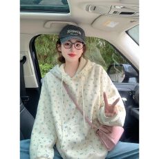 批发华棉复合-薄款310g加绒400g 2025年秋冬连帽<b class='q'>卫衣</b><b class='q'>女</b>印花百搭上衣