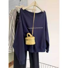 批发华棉复合-薄款310g加绒400g 2025年秋冬一字领<b class='q'>卫衣</b><b class='q'>女</b>印花百搭上衣