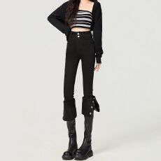 批发通勤<b class='q'>韩版</b>休闲牛仔<b class='q'>裤</b>女小脚<b class='q'>裤</b>女春秋季新款高腰修身显瘦铅笔牛仔<b class='q'>裤</b>