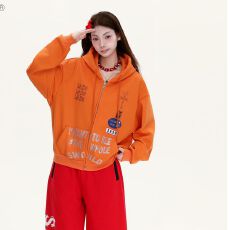 批发纯棉华棉复合银狐绒原版面料原版做工烫珠连帽拉链<b class='q'>外套</b>男女<b class='q'>情侣</b><b class='q'>冬</b>