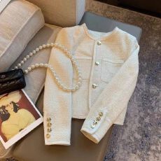 批发法式百搭长袖高级小香风外套小个子短款<b class='q'>修身</b>温柔风单排扣黑色外套