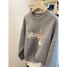 批发CVC华棉复合真超】特<b class='q'>大码</b>300斤刺绣拼接蕾丝花边加绒卫衣<b class='q'>女</b>