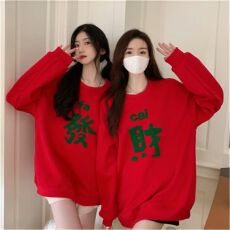 批发大卫衣复合银狐绒毛巾绣 <b class='q'>情侣装</b>闺蜜装加绒加厚新年卫衣女