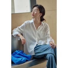 批发官图【+原版质量】条纹衬衫女气质设计感小众衬衣秋季上衣