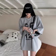 批发官图 21支纯棉-210克100%棉 春装长袖T恤女宽松上衣印花