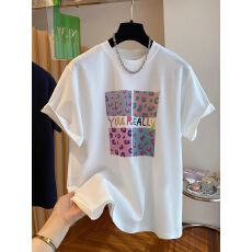 批发官图 21支纯棉210克原版做法减龄宽松内搭打底衫字母印花长袖<b class='q'>t</b>恤