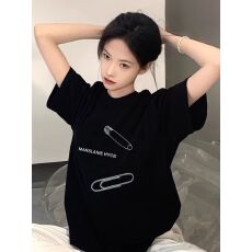 批发官图 21支纯棉210克原版做法减龄宽松欧货<b class='q'>大码</b>基础印花t恤女短袖