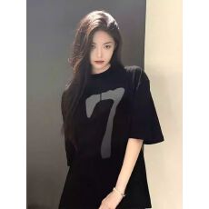 批发官图 21支纯棉210克原版做法减龄宽松欧货<b class='q'>大码</b>基础印花t恤女短袖