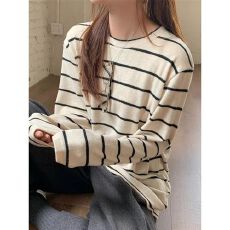 批发官图【+原版质量】软糯条纹长袖<b class='q'>T</b><b class='q'>恤</b>打底衫显瘦内搭上衣