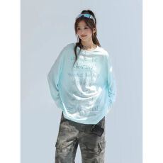 批发官图【+原版质量】长袖t恤女夏季薄款防晒罩衫宽松上衣