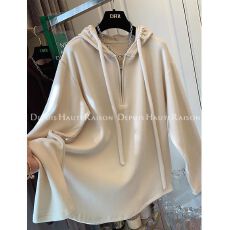 批发原版做工】大码胖MM德绒连帽卫衣女2026年春秋内搭中长款打底帽衫