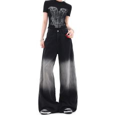 批发休闲简约时尚ins阔腿牛仔<b class='q'>裤</b>春秋款<b class='q'>宽松</b>垂感个性潮流直筒牛仔<b class='q'>裤</b>潮