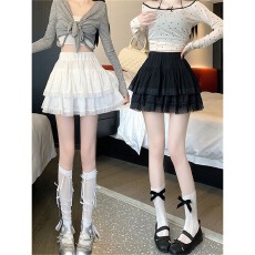 批发原版面料 白色法式芭蕾风蓬蓬蛋糕裙女高腰a字<b class='q'>蕾丝</b>半身裙