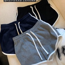 批发原版高密米尼】 灰色运动短裤女款夏季<b class='q'>百搭</b>时尚休闲裤松紧带热裤