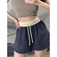 批发官图 高质量斜纹 2026年夏季宽松女短裤夏运动腰阔腿裤<b class='q'>热裤</b>休闲裤