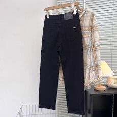 批发2026年夏季新款黑色<b class='q'>高腰</b><b class='q'>牛仔</b>裤女直筒宽松春季新款显瘦老爹阔腿裤