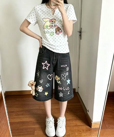 봄 여름 새로운 트렌드 데님 7 점 스트레이트 팬츠 여성 다용도 슬림해 보이는 패션 7 점 스트레이트 청바지 트렌디