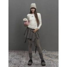 批发设计碎花拼接裙秋冬氛围感显瘦短裙学院风A字甜辣百褶裙