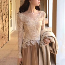 批发法式v领钩花镂空蕾丝T恤女装2025<b class='q'>新款</b>秋季修身显瘦内搭打底衫上衣