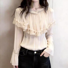 批发2026年秋季新款超好看上衣女法式设计感小众时尚气质女装独特漂亮