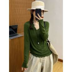 批发木耳边超细羊毛针织衫女<b class='q'>欧洲站</b>2025早秋<b class='q'>新款</b>欧货女装洋气打底衫潮