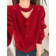 批发小心机镂空挂脖羊毛针织衫女欧洲站2025冬装新款欧货女装<b class='q'>打底</b>衫潮