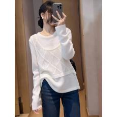 批发极简风软糯休闲随性慵懒松弛感白色假两件上衣女2026早春镂空小衫