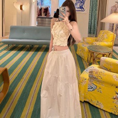 批发Tongiiuu 美神降临 重工设计感绣花背心上衣女a字<b class='q'>半身</b><b class='q'>长裙</b>套装夏