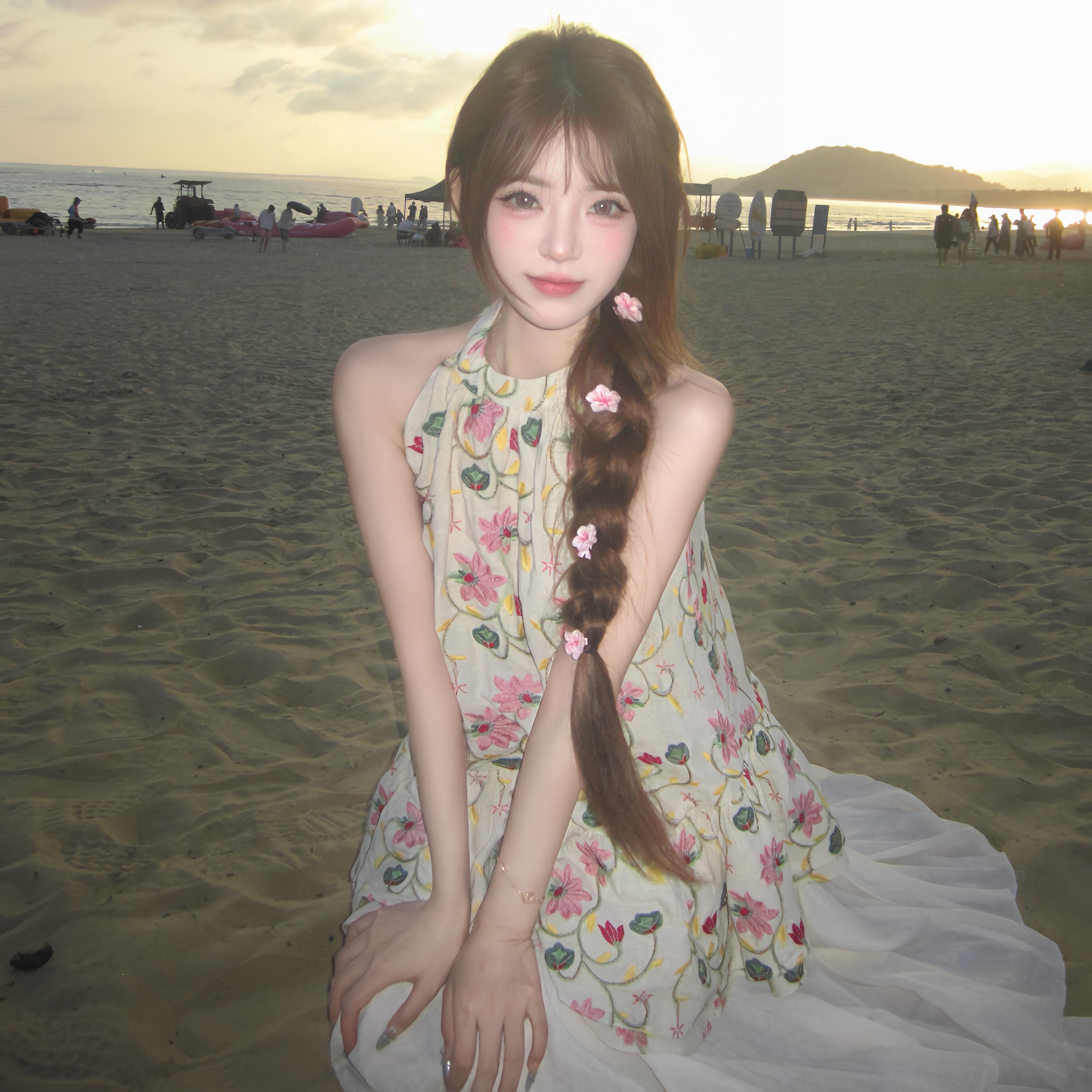 2026 봄 새로운 순수한 욕망 슈퍼 요정 프린트 다용도 조끼 한 부서 달콤한 매운맛 루즈핏 품격 행침 목 맨위 여성