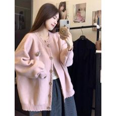 批发复古减龄甜美温柔风毛衣开衫女装秋冬季慵懒休闲chic<b class='q'>宽松</b>针织外套