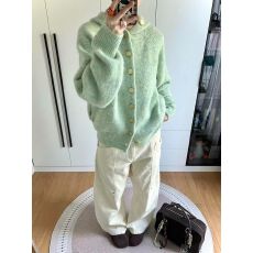 批发慵懒温柔风长袖连帽针织开衫女2025秋季新款减龄宽松百搭毛衣外套