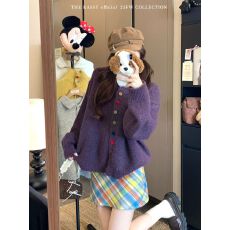 批发<b class='q'>韩版</b>小众别致绝美彩扣高领软糯毛衣甜美宽松休闲<b class='q'>针织衫</b>上衣外套女